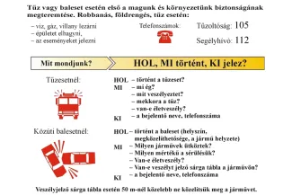 Tűz vagy baleset jelzése