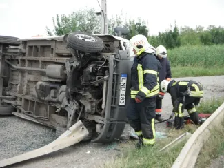 Felborult betegszállító