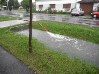 Nagy mennyiségű csapadék összegyült.