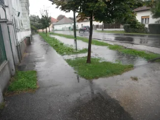 Nagy mennyiségű csapadék összegyült.
