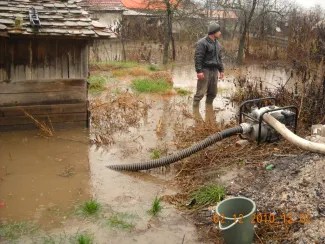 Belvízkárok Gyomaendrődön.