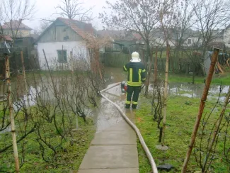 Belvízkárok Gyomaendrődön.
