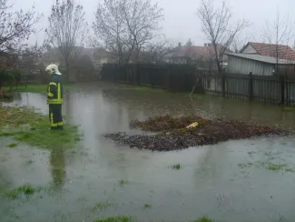 Belvízkárok Gyomaendrődön.