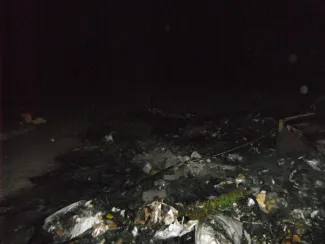 Lomtalanítási anyagok égtek